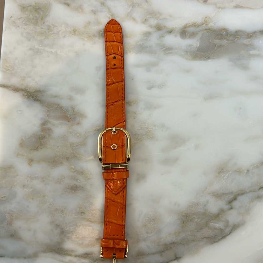 Hermes watch bracelet orange crocodile strap